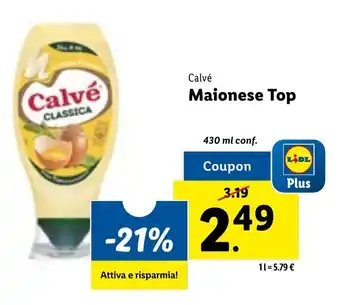 Lidl Calvé Maionese Top 430 ml offerta