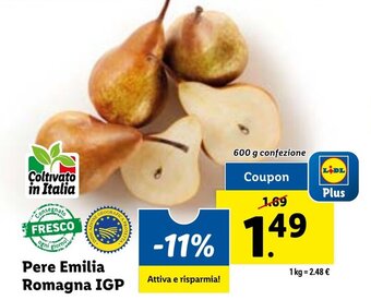Lidl Pere Emilia Romagna IGP 600 g offerta