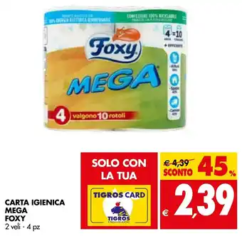 Tigros Foxy Mega Carta Cucina 2 veli 4 pz offerta