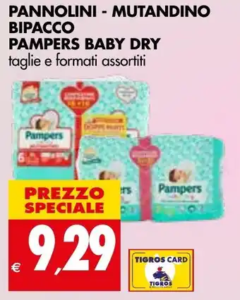 Tigros Pampers Baby Dry Pannolini - Mutandino Bipacco Taglie E Formati Assortiti offerta