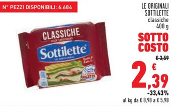 Conad Sottilette Le Originali Classiche 400 g offerta