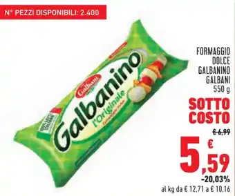 Conad Galbani Galbanino Formaggio Dolce 550 g offerta