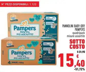 Conad Pampers Pannolini Baby-Dry Quadripack Misure Assortite offerta