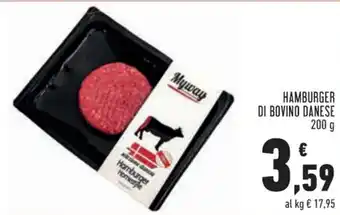 Conad Myway Hamburger di Bovino Danese 200 g offerta