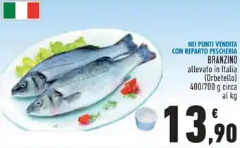 Conad Branzino Allevato In Italia 400/700 g Circa offerta