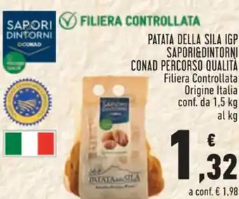 Conad Conad Sapori & Dintorni Percorso Qualita Patata Della Sila IGP Filiera Controllata Origine Italia Conf. da 1,5 kg offerta