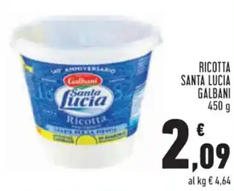 Conad Galbani Santa Lucia Ricotta 450 g offerta
