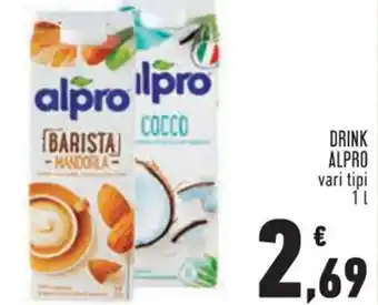 Conad Alpro Drink Vari Tipi 1 l offerta