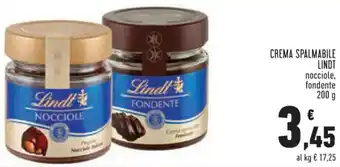 Conad Lindt Crema Spalmabile Nocciole, Fondente 200 g offerta