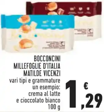 Conad Matilde Vicenzi Bocconcini Millefoglie D'Italia 100 g offerta
