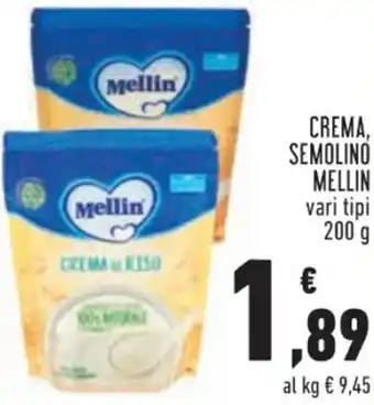 Conad Mellin Crema, Semolino Vari Tipi 200 g offerta