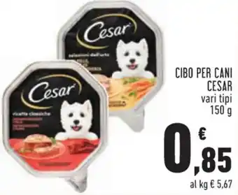 Conad Cesar Cibo Per Cani Vari Tipi 150 g offerta