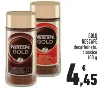 Conad Nescafé Gold Decaffeinato, Classico 100 g offerta