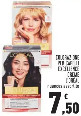 Conad L'Oréal Colorazione Per Capelli Excellence Creme Nuances Assortite offerta