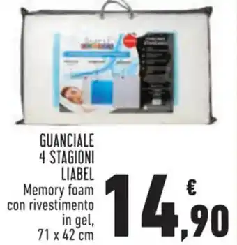 Conad Liabel Guanciale 4 Stagioni Memory Foam Con Rivestimento In Gel, 71 x 42 cm offerta