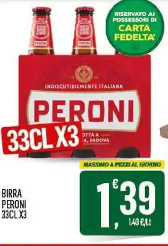 Despar Peroni Birra 33clx3 offerta