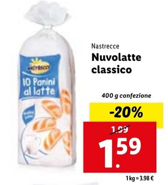 Lidl Nastrecce Nuvolatte classico 400 g offerta