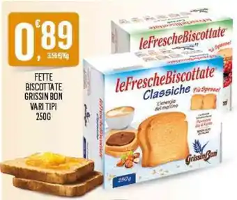 Despar Grissin Bon Fette Biscottate Vari Gusti 250g offerta