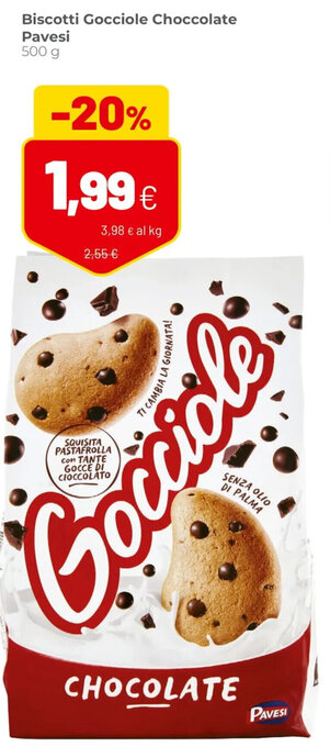 Coop Pavesi Biscotti Gocciole Choccolate 500 g offerta