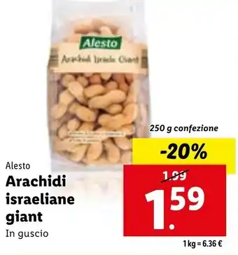 Lidl Alesto Arachidi israeliane giant 250 g offerta