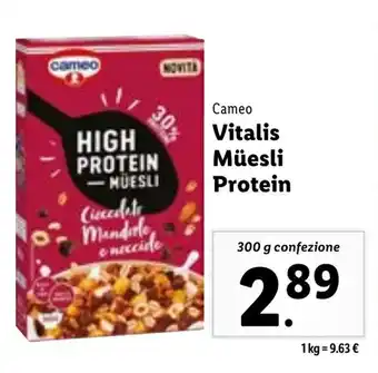 Lidl Cameo Vitalis Müesli Protein 300 g confezione offerta