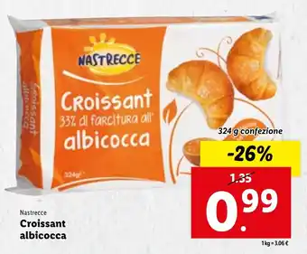 Lidl Nastrecce Croissant albicocca 324 g confezione offerta