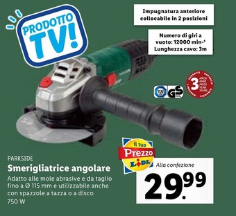 Lidl Parkside Smerigliatrice angolare offerta