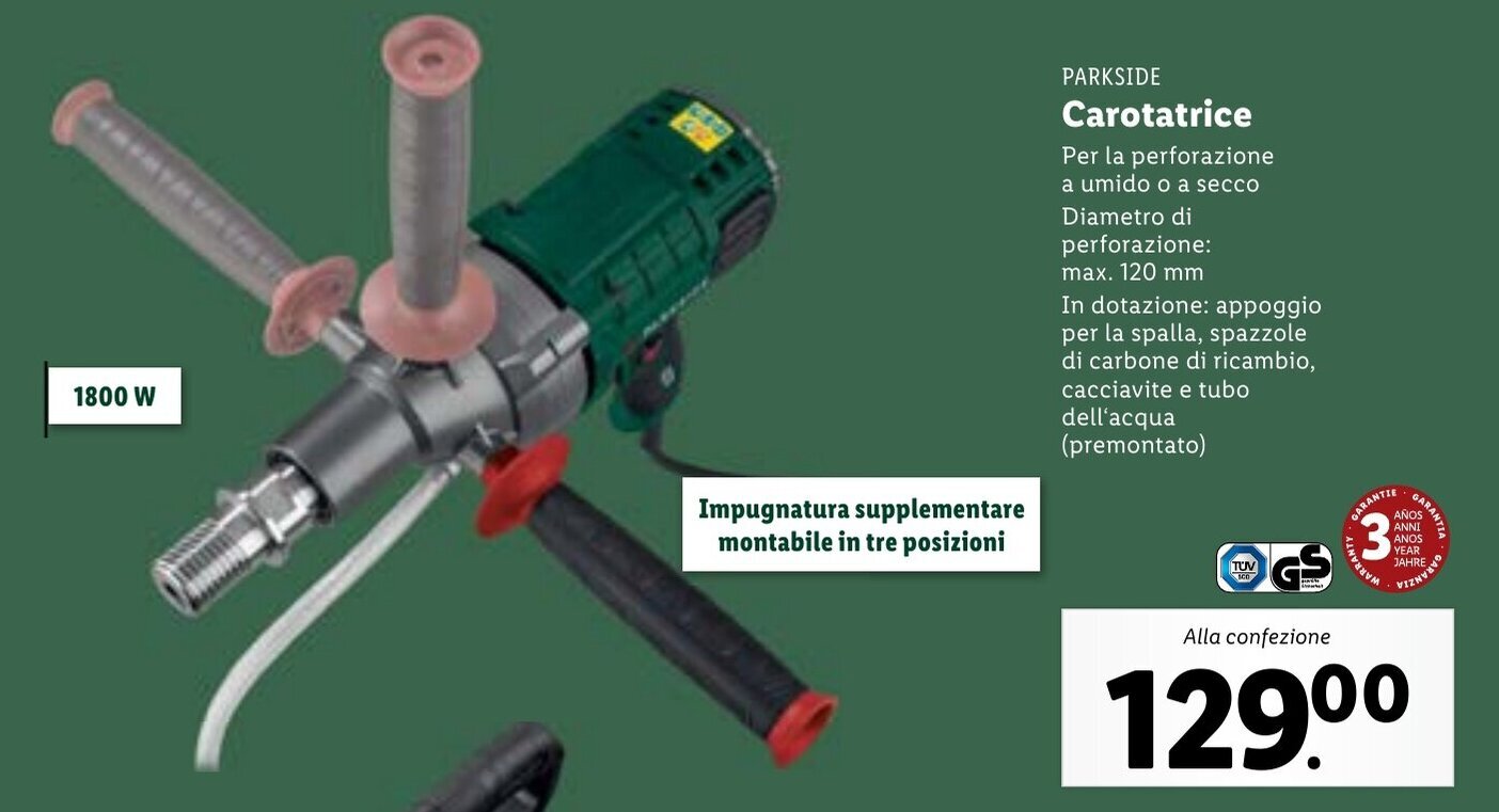 Parkside Carotatrice offerta di Lidl