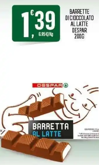 Despar Despar Barrette di Cioccolato Al Latte 200g offerta