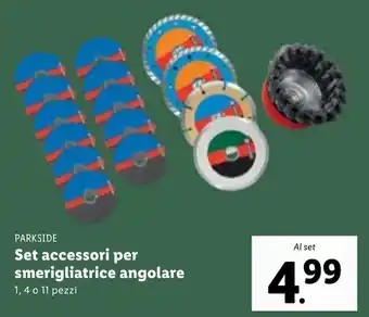 Lidl Parkside Set accessori per smerigliatrice angolare 1, 4 o 11 pezzi offerta