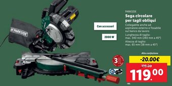 Lidl Parkside Sega circolare per tagli obliqui offerta