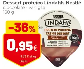 Coop Nestlé Lindahls Dessert Proteico Cioccolato - Vaniglia 150 g offerta