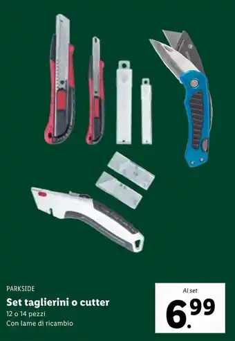 Lidl Parkside Set taglierini o cutter 12 o 14 pezzi offerta