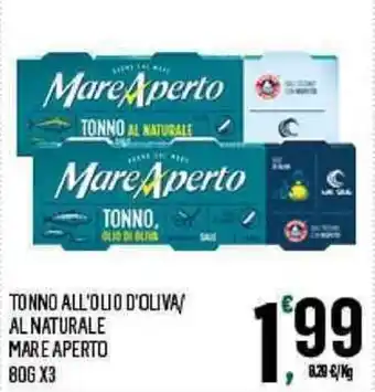 Despar Mare Aperto Tonno All'Olio D'Oliva Al Naturale 80g x 3 offerta