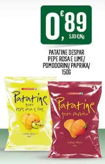 Despar Despar Patatine Pepe Rosa E Lime/Pomodorini/Paprika/ 150g offerta