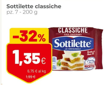 Coop Sottilette Classiche pz. 7 - 200 g offerta