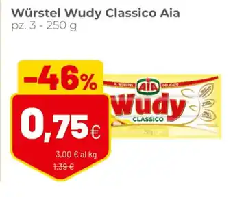 Coop AIA Wudy Würstel Classico pz. 3 - 250 g offerta