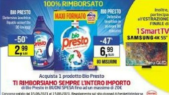 Caddy's Bio Presto Detersivo Lavatrice Liquido offerta