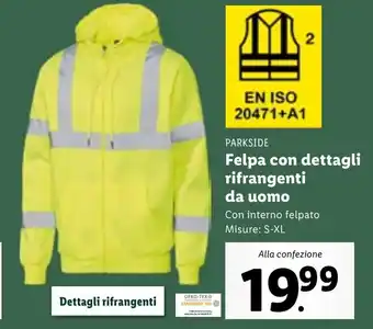 Lidl Parkside Felpa con dettagli rifrangenti da uomo S-XL offerta