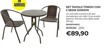 Set Tavolo Cpn 2 Sedie Darwin