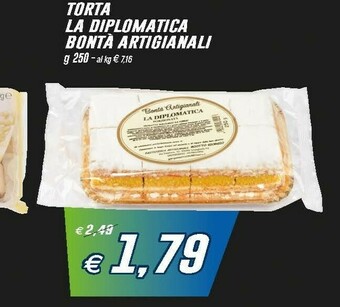 Prix Quality Bonta Artigianali Torta La Diplomatica 250 G offerta