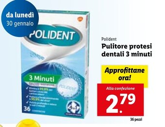 Polident Pulitore protesi dentali 3 minuti