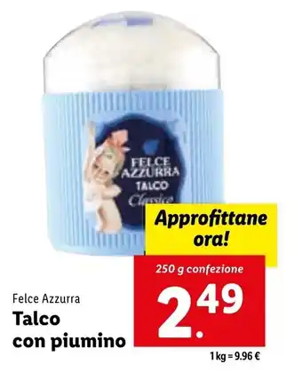 Felce Azzurro Talco con piumino 250 g confezione
