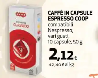 Coop Coop Caffè in Capsule 10 capsule, 50 g offerta