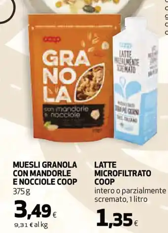 Coop Coop Muesli Granola con Mandorle e Nocciole 375 g offerta