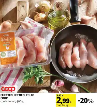Coop Coop Filetti di Petto di Pollo 400 g offerta