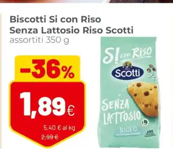 Coop Biscotti Si con Riso Senza Lattosio Riso Scotti assortiti 350 g offerta