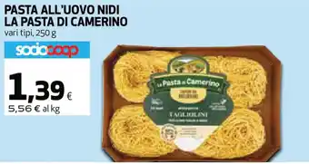 Coop La Pasta di Camerino Pasta All'Uovo Nidi 250 g offerta