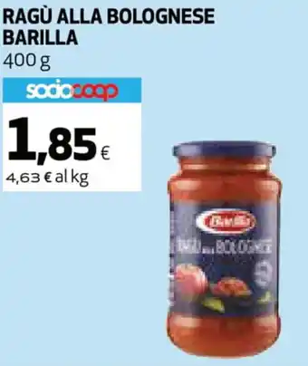 Coop Barilla Ragù alla Bolognese 400 g offerta