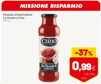 Coop Cirio Passata di pomodoro La Rustica 680 g offerta